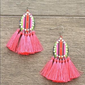 Pink Tassel Earrings